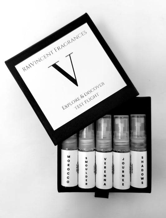 Explore & Discover Test Flight - Five Unique Scents in Sample Spray Bottles