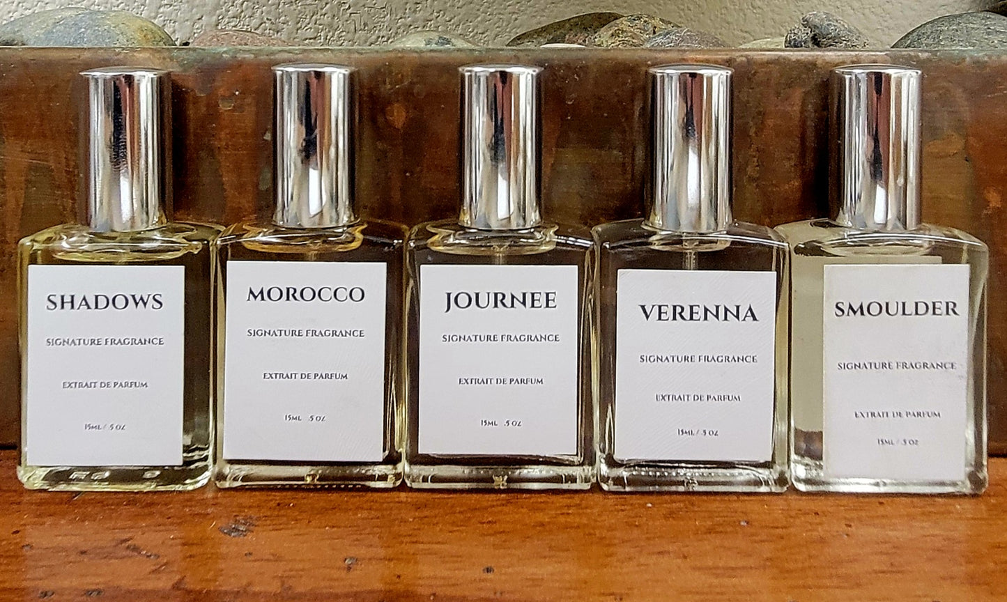 Set of 5 Signature Scents - 15ml spray bottles - Extrait De Parfum