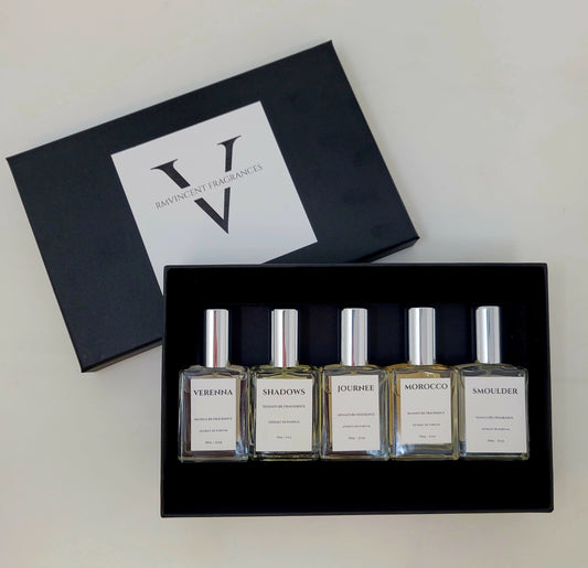 Set of 5 Signature Scents - 15ml spray bottles - Extrait De Parfum